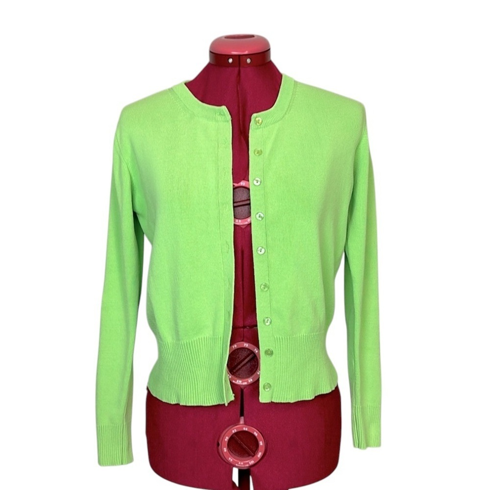 Joseph A Lime Green Cardigan Sweater